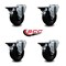 Service Caster 4'' Hard Rubber Wheel Swivel Bolt Hole Caster Set with Posi Lock Brakes, 4PK SCC-BH20S414-HRS-PLB-4 - alternate 3